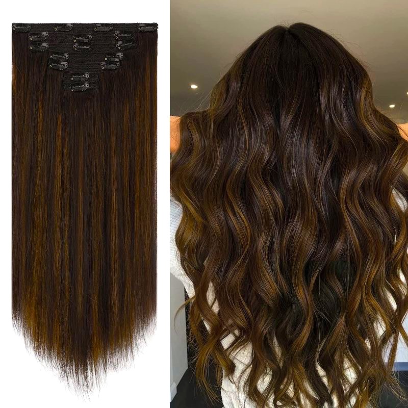 Feshfen Clip In Human Hair Extensions Real Human Hair Extension